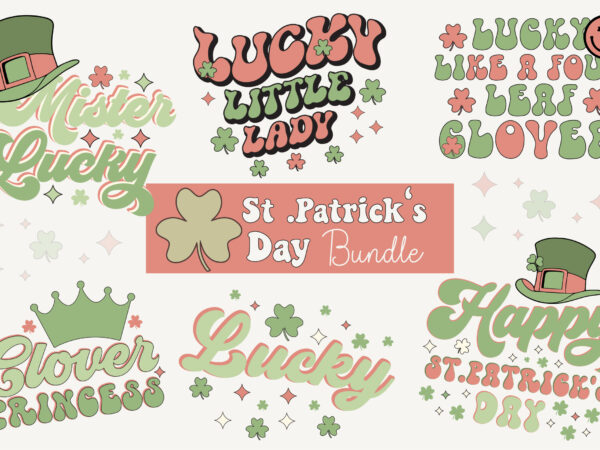 Retro st .patrick’s day bundle t shirt design online