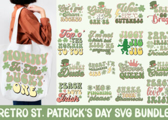 Retro St. Patrick’s Day Svg Bundle t shirt design online