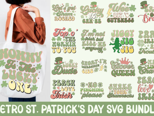 Retro st. patrick’s day svg bundle t shirt design online
