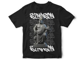 SIMPSON Statue like Greek False Gods, Simpson vector graphic t-shirt, Streetwear T-shirt dsign, simpson vector