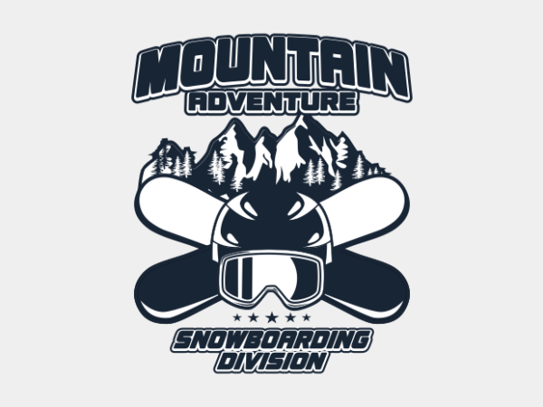 Snowboarding club t shirt template vector