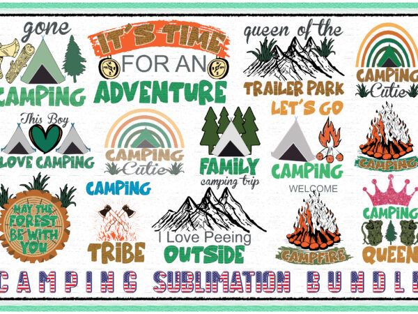 Camping sublimation bundle t shirt vector file