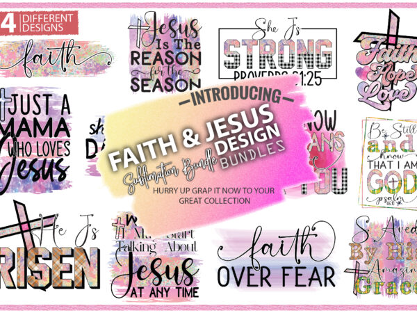 Faith & Jesus Sublimation Bundle t shirt graphic design