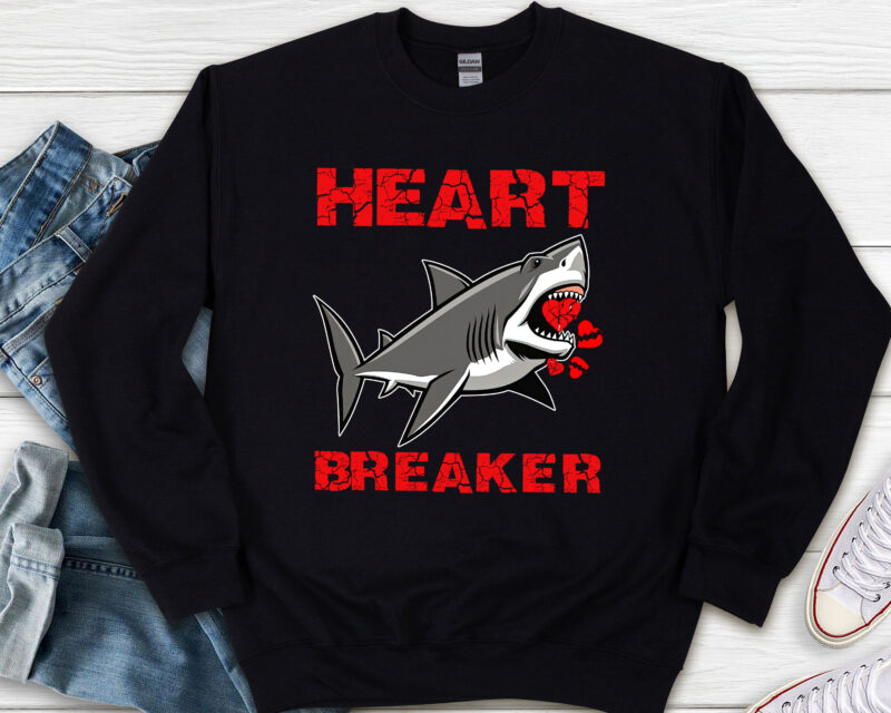 Shark Heart Breaker Funny Valentine_s Day Shark Lovers NL