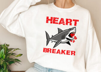 Shark Heart Breaker Funny Valentine_s Day Shark Lovers NL t shirt template vector