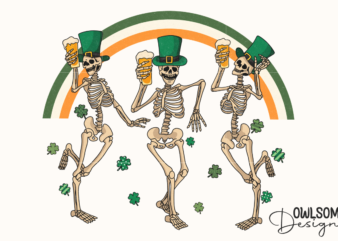 Skeleton Dancing Patricks Day PNG