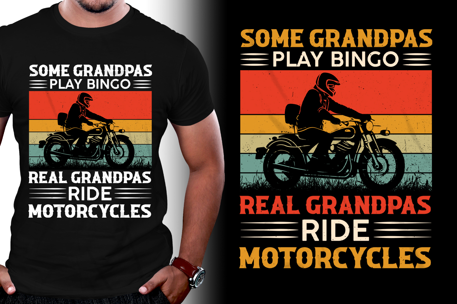 Some Grandpas Play Bingo Real Grandpas Ride Motorcycles T-Shirt Design -  Buy t-shirt designs
