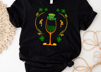 St Patrick_s Day Shamrock Wine Glass Drink Up Leprechaun NC 1801 6 t shirt template vector