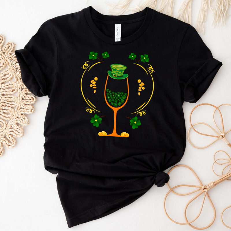 St Patrick_s Day Shamrock Wine Glass Drink Up Leprechaun NC 1801 6