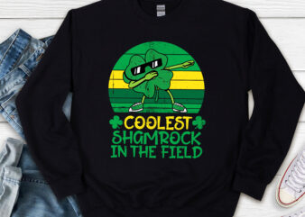 St Patricks Day Coolest Shamrock In The Field Retro Vintage NL