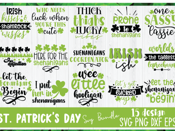 St patricks day svg bundle t shirt template vector