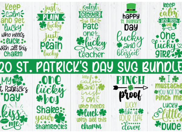 St patrick’s day svg bundle | irish svg | quotes & sayings t shirt template vector