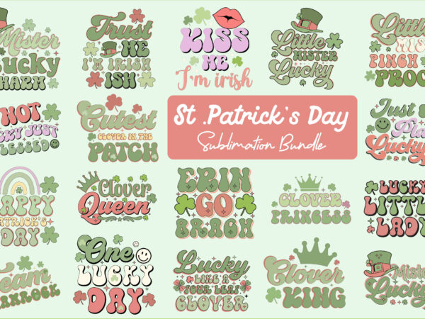 St. patrick’s day sublimation bundle t shirt template vector