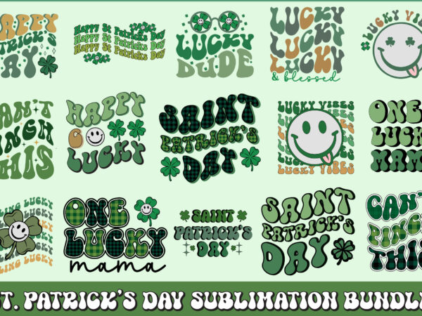 St. patrick’s day sublimation bundle t shirt template vector