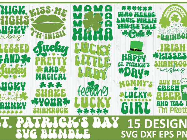 Retro st. patrick’s day bundle t shirt design online