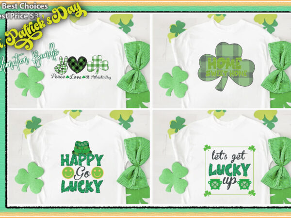 St. patrick’s day sublimation bundle t shirt template vector