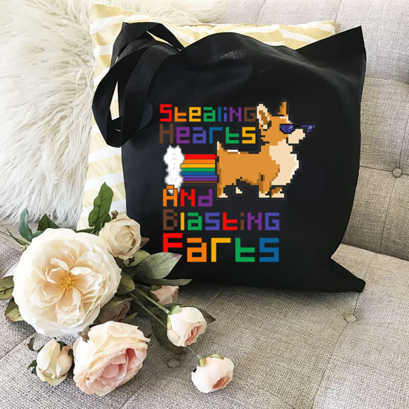 Stealing Hearts And Blasting Farts Funny Cute Corgi Pixel Rainbow NL