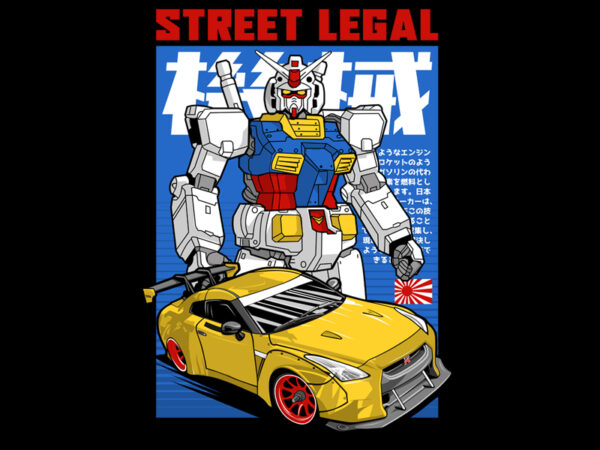 Street Legal t shirt template vector