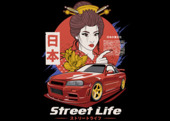 Street Life t shirt template vector