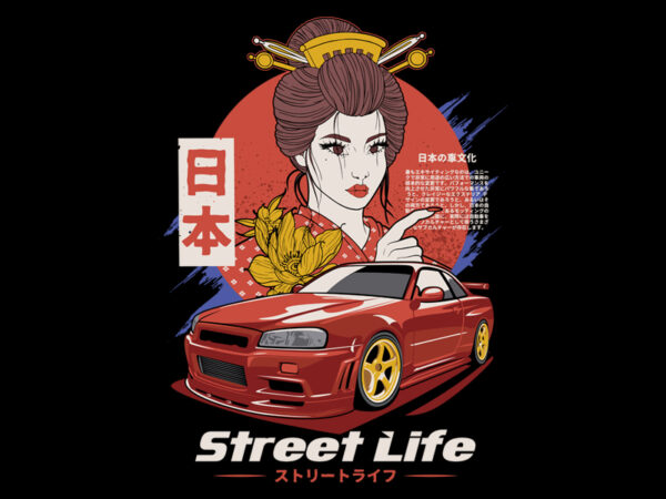 Street Life t shirt template vector