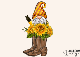 Sunflower Boots Gnome Sublimation