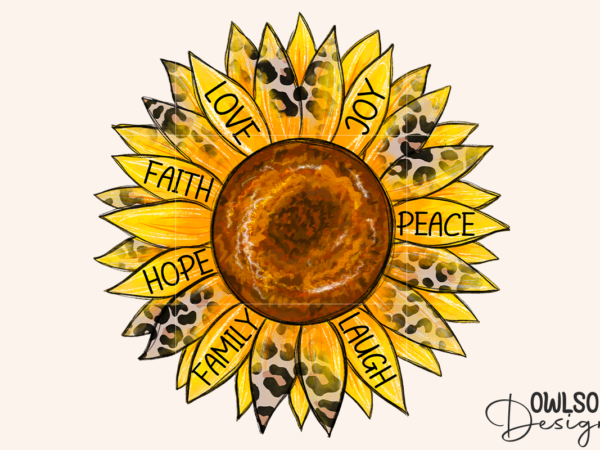 Sunflower faith hope love png sublimation t shirt template vector