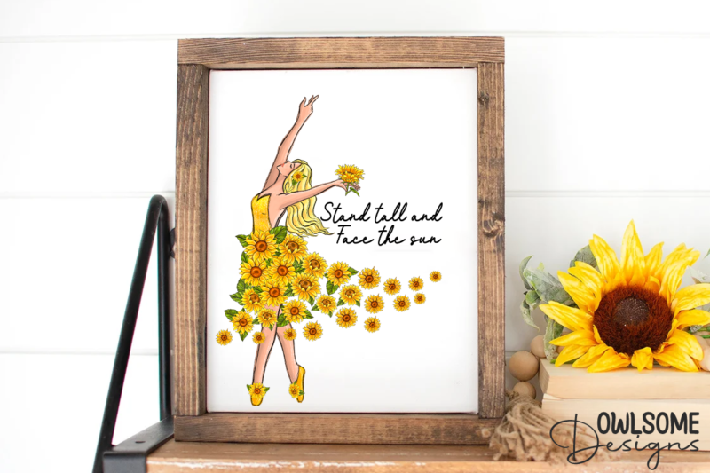 Sunflower Girl Sublimation PNG Sublimation