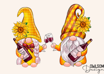 Sunflower Gnomes Wine Sublimation