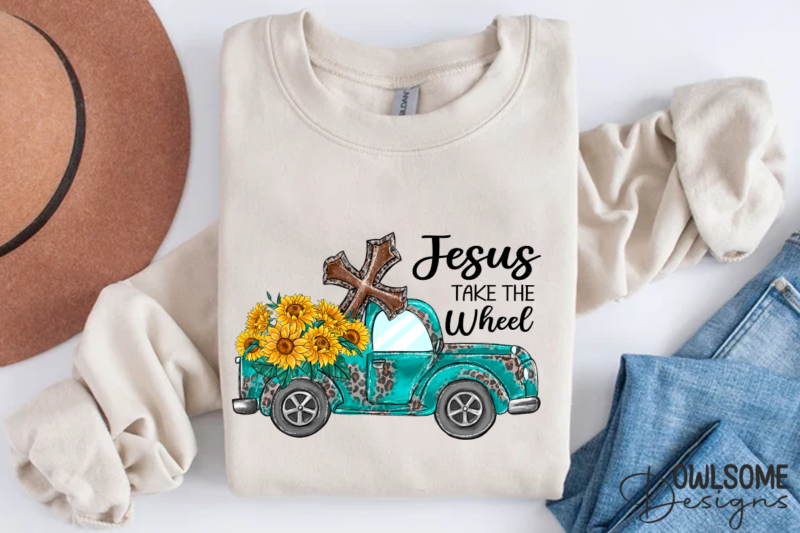 Sunflower Truck Jesus Take the Wheel PNG