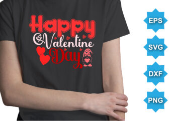 Happy Valentine’s Day, Happy valentine shirt print template, 14 February typography design