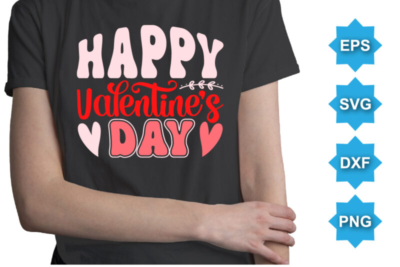 Happy Valentine’s Day, Happy valentine shirt print template, 14 February typography design