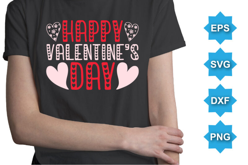 Happy Valentine’s Day, Happy valentine shirt print template, 14 February typography design