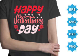 Happy Valentine’s Day, Happy valentine shirt print template, 14 February typography design