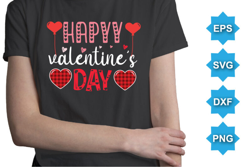 Happy Valentine’s Day, Happy valentine shirt print template, 14 February typography design