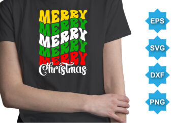 Merry Christmas, Merry Christmas shirts Print Template, Xmas Ugly Snow Santa Clouse New Year Holiday Candy Santa Hat vector illustration for Christmas hand lettered