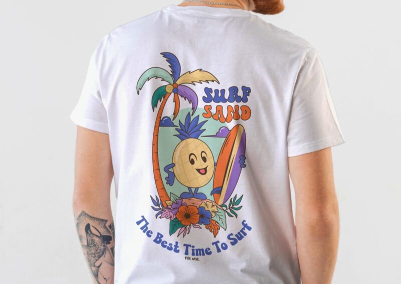 Surf Sand – The Best Time to Surf T-shirt Design | Surfing Paradise T-shirt Design, Beach T-shirt Design, Surf Vector T-shirt Design Illustration – Universtock