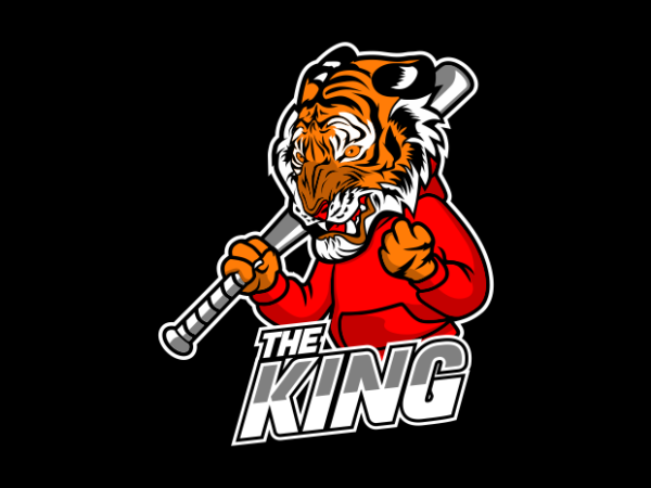 Tiger baseball king t shirt designs for sale