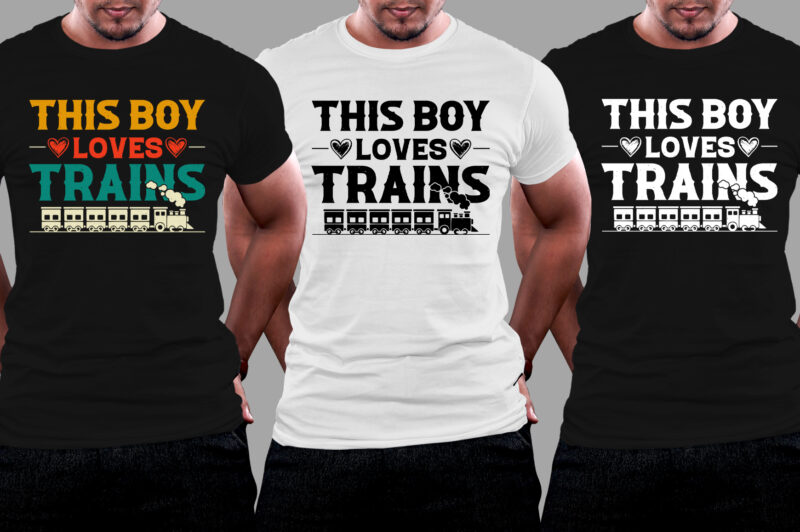 This Boy Loves Trains T-Shirt Design