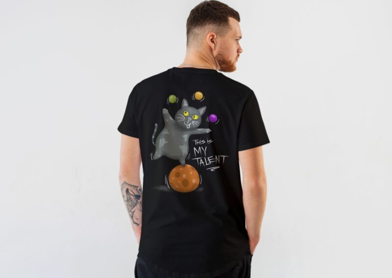 This is My Talent T-shirt Design | Funny Cat Acrobatics, Cute Cat Circus Illustration T-shirt Design PNG
