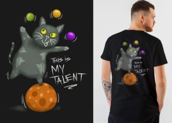 This is My Talent T-shirt Design | Funny Cat Acrobatics, Cute Cat Circus Illustration T-shirt Design PNG