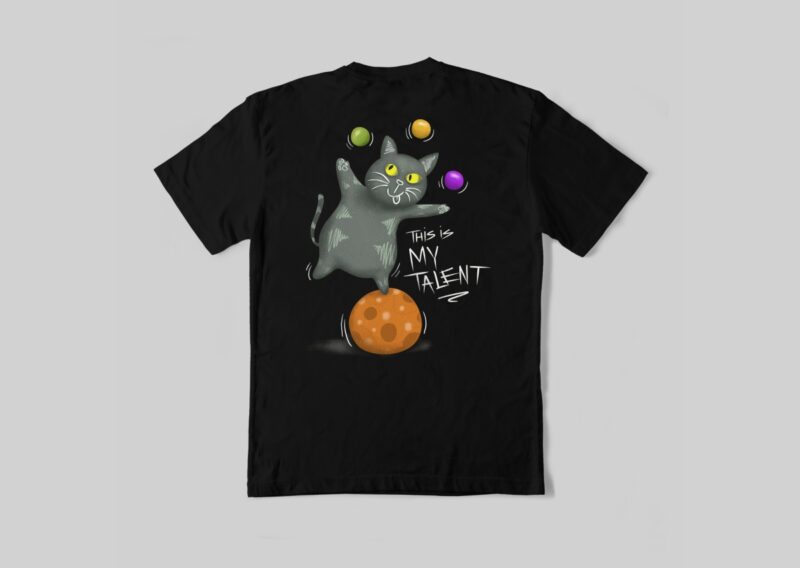 This is My Talent T-shirt Design | Funny Cat Acrobatics, Cute Cat Circus Illustration T-shirt Design PNG