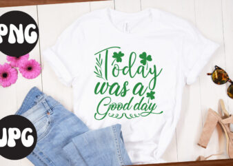 Today was a Good day SVG design, Today was a Good day, St Patrick’s Day Bundle,St Patrick’s Day SVG Bundle,Feelin Lucky PNG, Lucky Png, Lucky Vibes, Retro Smiley Face, Leopard