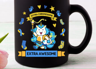 Unicorn Down Syndrome Extra Chromosome Extra Awesome NC t shirt vector graphic