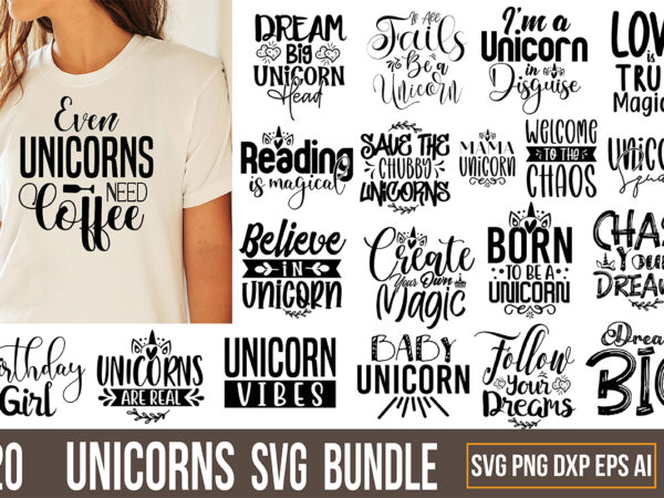 Unicorns svg bundle t shirt vector graphic