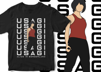 Usagi Portrait Graphic T-Shirt, Alice In Borderland, Arisu, Usagi, Graphic T-Shirt Design, Netflix Fan Art