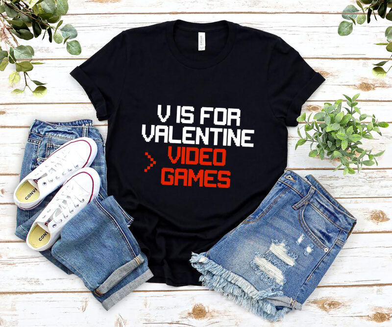 V Is For Video Games Funny Valentines Day Gamer Gaming NL