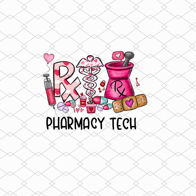 Valentine_s Day Pharmacy Tech Design, Pharmacy Technician Shirt, Valentine Pharmacy Squad, Pharmacist Gift, Pharmacy Valentines PNG file PL