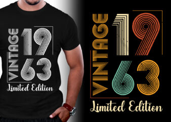 Vintage 1963 Limited Edition 60th Birthday T-Shirt Design