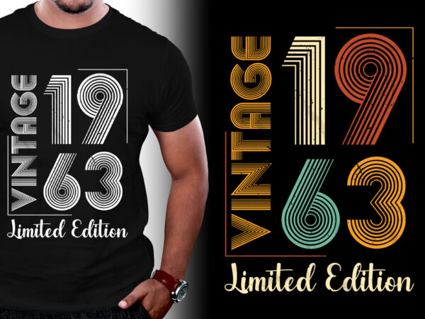 Vintage 1963 limited edition 60th birthday t-shirt design