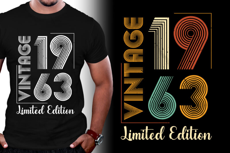 Vintage 1963 Limited Edition 60th Birthday T-Shirt Design